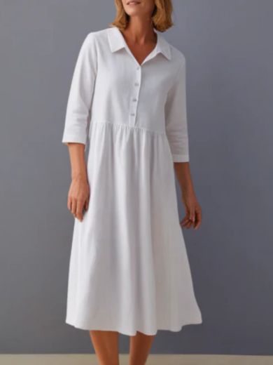 Sorella | Timeless Cotton linen-blend midi dress