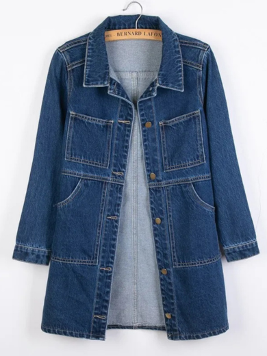 Longline Denim Utility Jacket