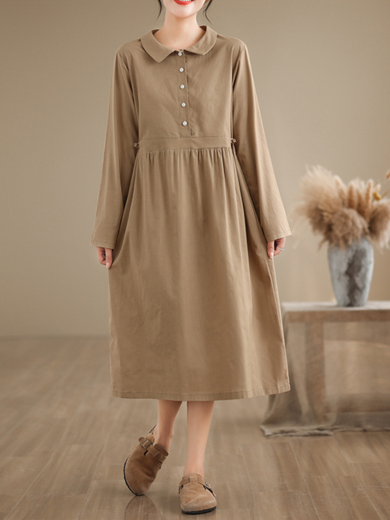 Mira | ruffled cotton-linen midi dress