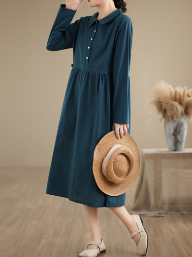 Mira | ruffled cotton-linen midi dress