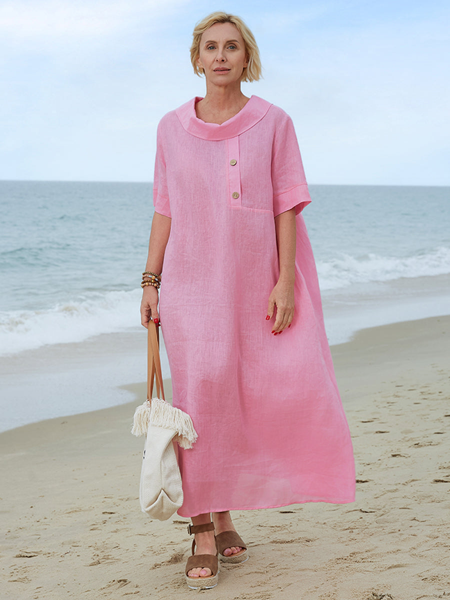 Clara | Linen Collar Detail Dress