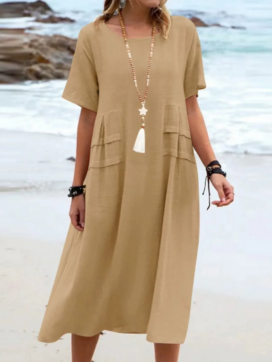 Celeste | pure cotton relaxed midi dress