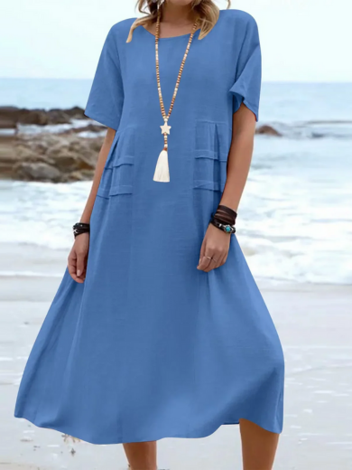 Celeste | pure cotton relaxed midi dress