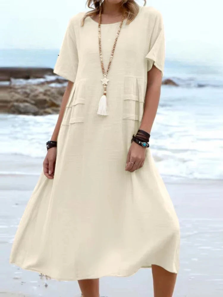 Celeste | pure cotton relaxed midi dress