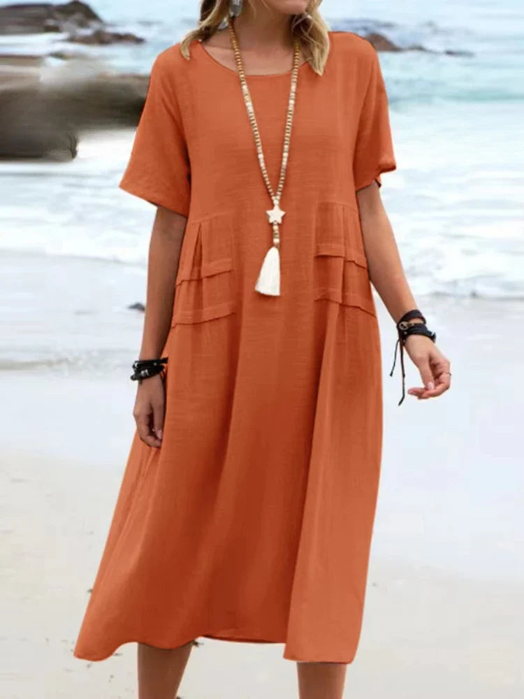 Celeste | pure cotton relaxed midi dress