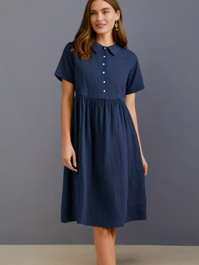 Marina | relaxed linen shirt dress