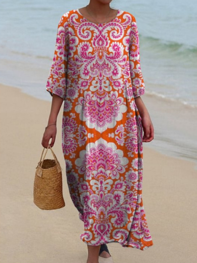 Zara | Pink Paisley Midi Dress