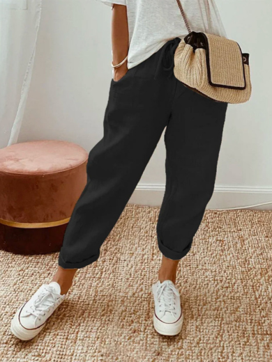 Black comfortable retro pants