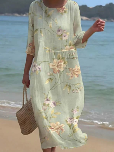 Celeste | Light Floral Midi Dress