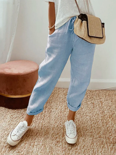 Blue comfortable retro pants