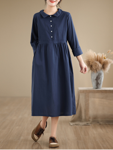 Mira | ruffled cotton-linen midi dress