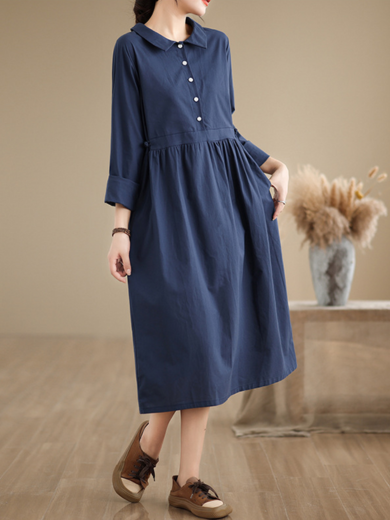 Mira | ruffled cotton-linen midi dress