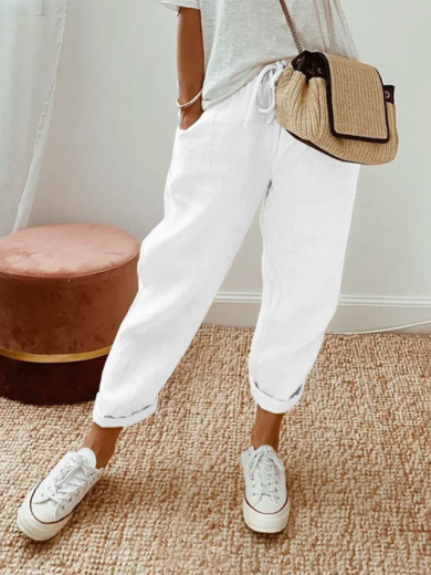 White comfortable retro pants