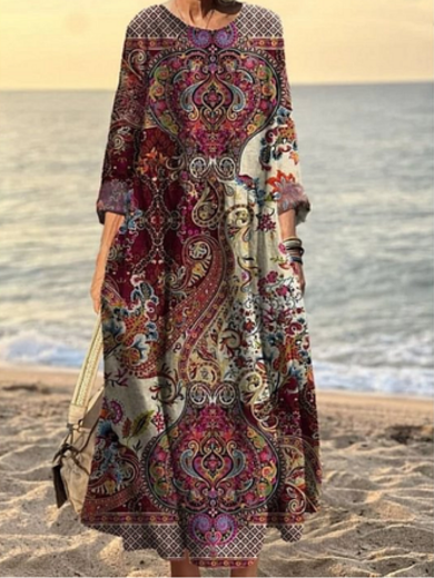 Jira | Vintage-Inspired Cotton-Linen Dress
