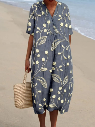 Linda | Short Sleeve Midi Dress