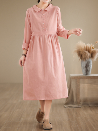 Mira | ruffled cotton-linen midi dress