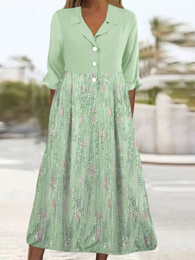 Soft Button-Front Long Shirt Dress