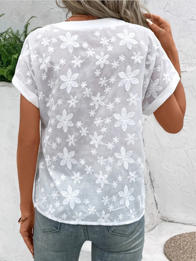 Alina | Embroidered V-Neck Blouse