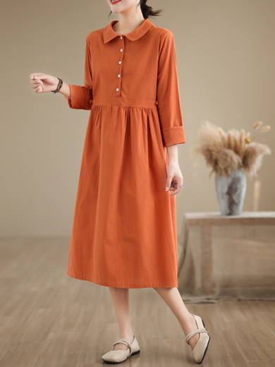 Mira | ruffled cotton-linen midi dress