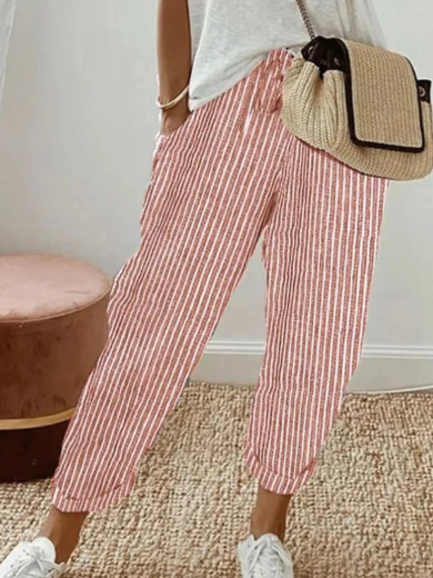 Striped Pink comfortable retro pants