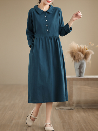 Mira | ruffled cotton-linen midi dress