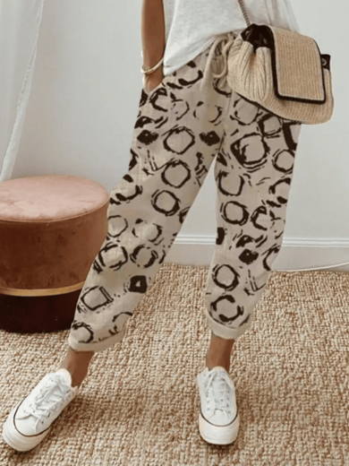 Print comfortable retro pants