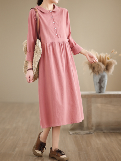 Mira | ruffled cotton-linen midi dress