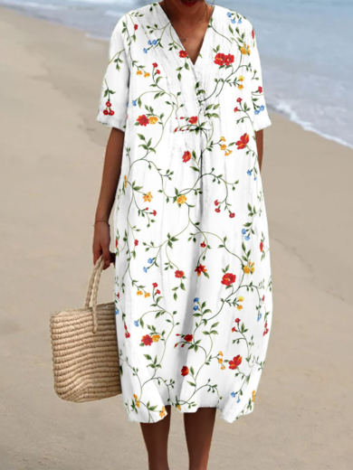 Sharon | Short Sleeve Midi Dress