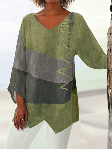 Sage Creative Flow V-Neck Top