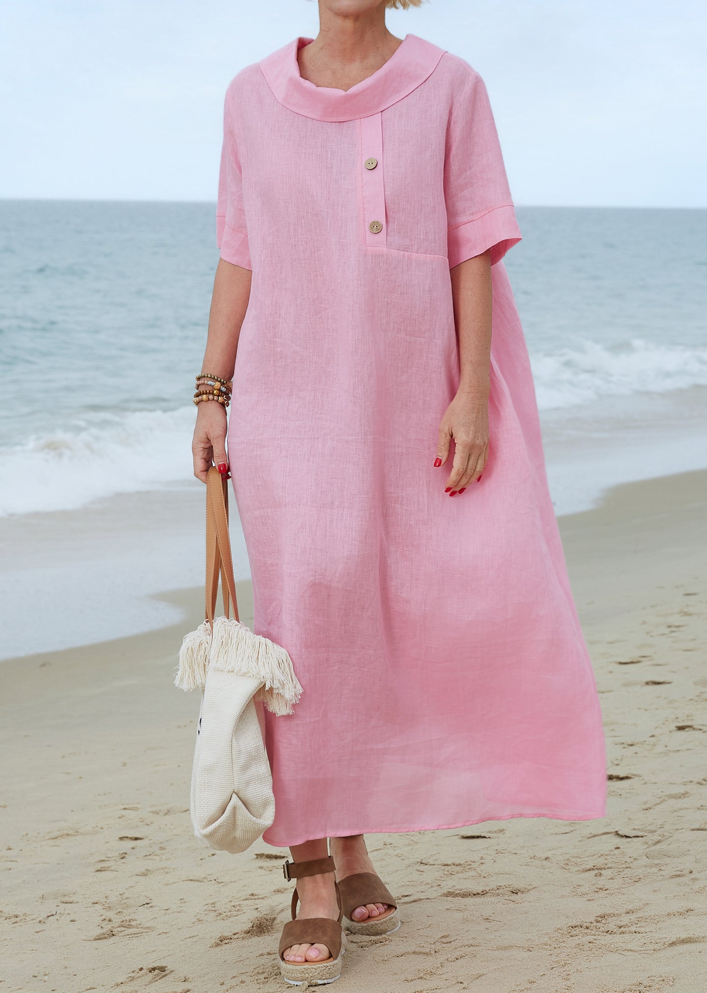 Clara | Linen Collar Detail Dress