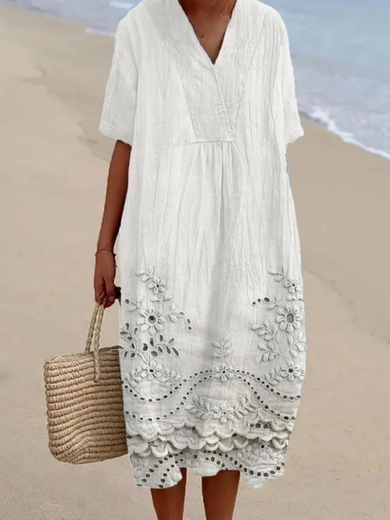 Margaret | Short Sleeve Midi Dress