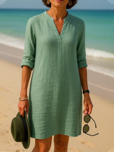 Vera Retro Linen Dress