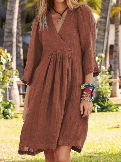 Nola Cotton-Linen Wrap Dress