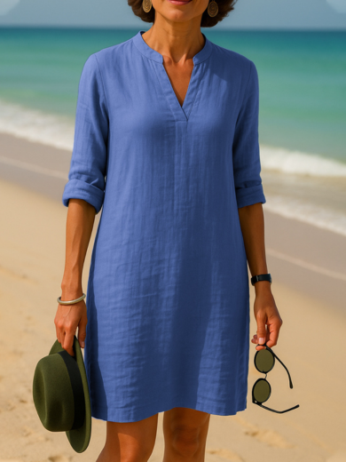 Vera Retro Linen Dress