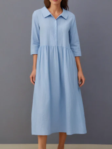 Sorella | Timeless Cotton linen-blend midi dress