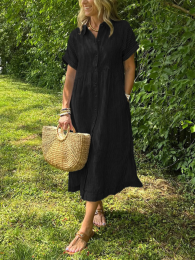 Ella Stripe Midi Shirt Dress