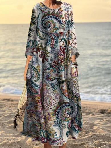 Anah | Vintage-Inspired Cotton-Linen Dress