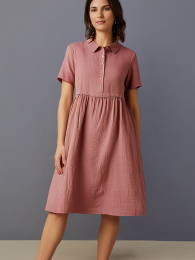 Marina | relaxed linen shirt dress