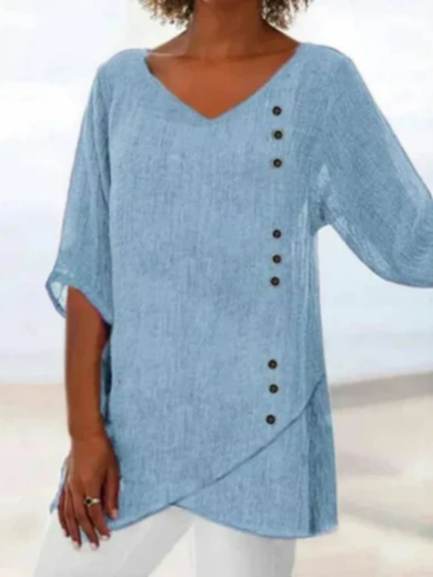 Blue Flow V-Neck Top