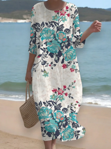 Luna | Floral Beach Midi Dress