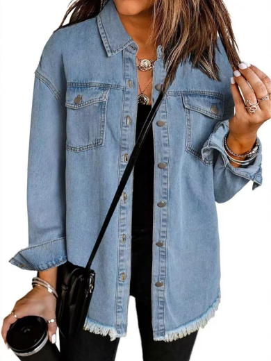 Relaxed Denim Button-Up Jacket