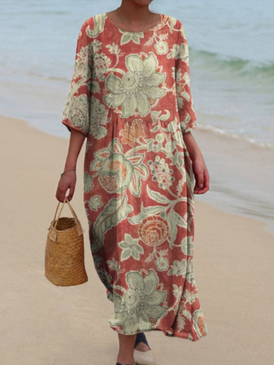 Isabella | Rose Print Midi Dress