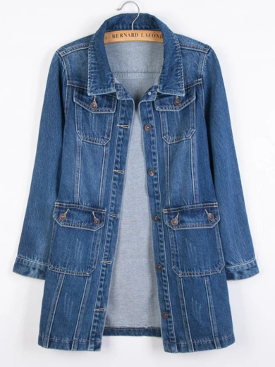 Longline Denim Utility Jacket