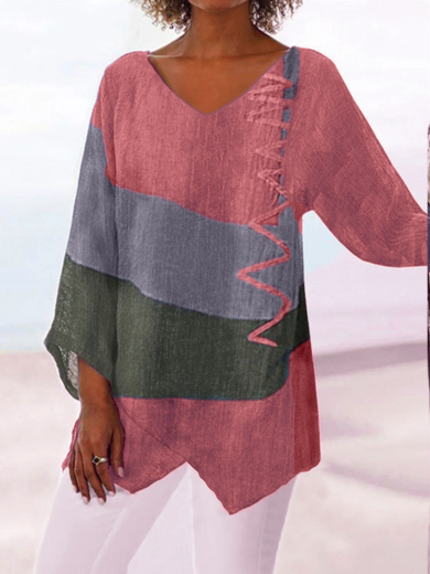 Terracotta Creative Flow V-Neck Top