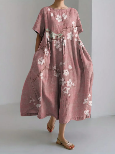 Hana | Bird & Blossom Linen Maxi Dress