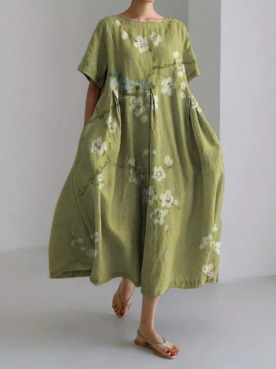 Hana | Bird & Blossom Linen Maxi Dress