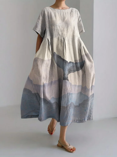 Oceania | Whale Tail Linen Maxi Dress