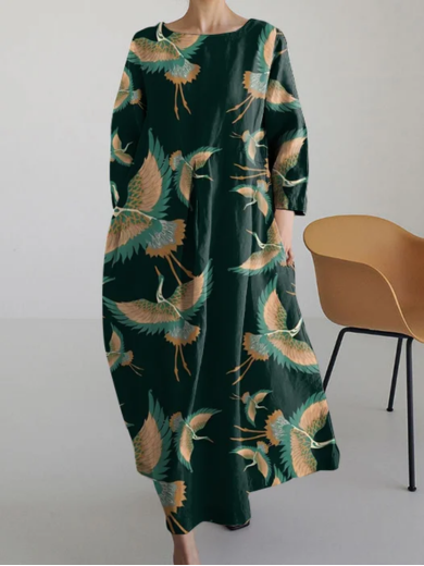 Tsuru | Elegant Crane Art Dress