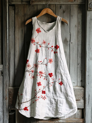 Sakura | Vintage Blossom Linen Dress