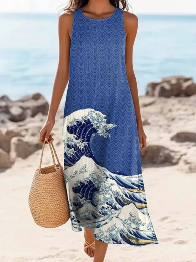 Serena | Artistic Wave Tank Dress
